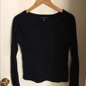 Banana Republic Black Boat Neck L/S Top!